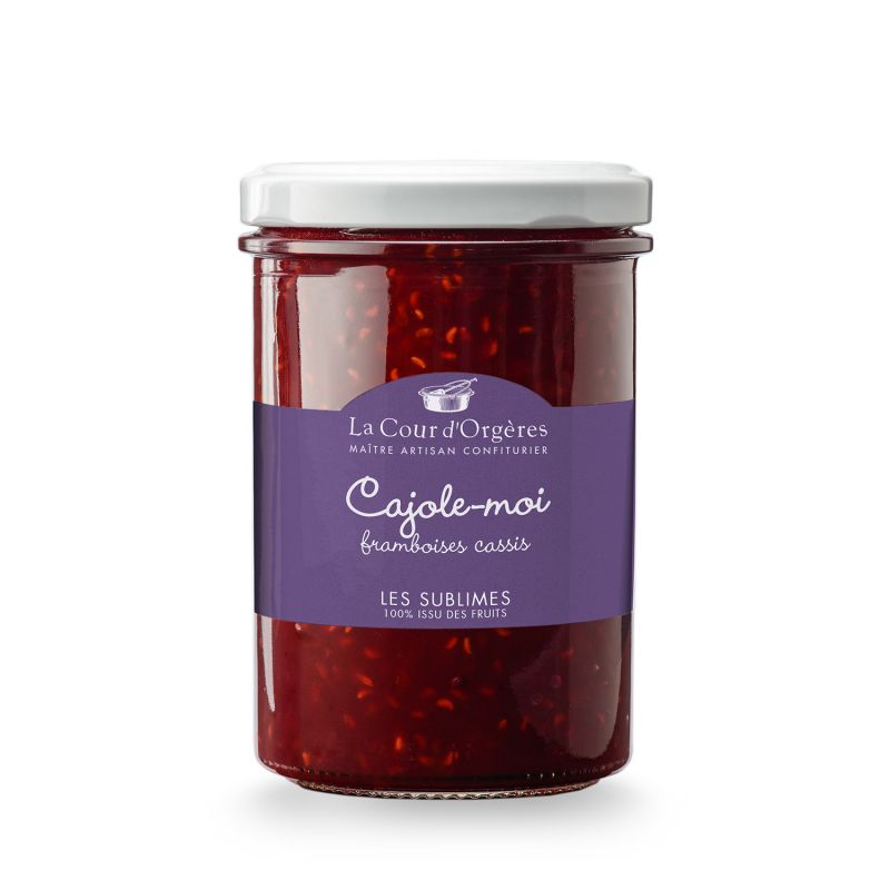 Hindbær & solbærmarmelade med 100% frugt - 230g - Osteposten